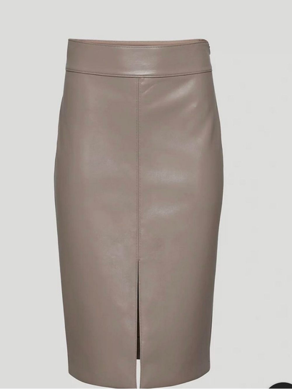 Aritzia‎ Babaton Vegan Leather PEGU Skirt In Deep Taupe Size US 8 NWOT